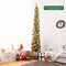 Costway 5/6/7/99 FT Pre-Lit Pencil Christmas Tree with 400 LED Lights & 699 Branch Tips Party